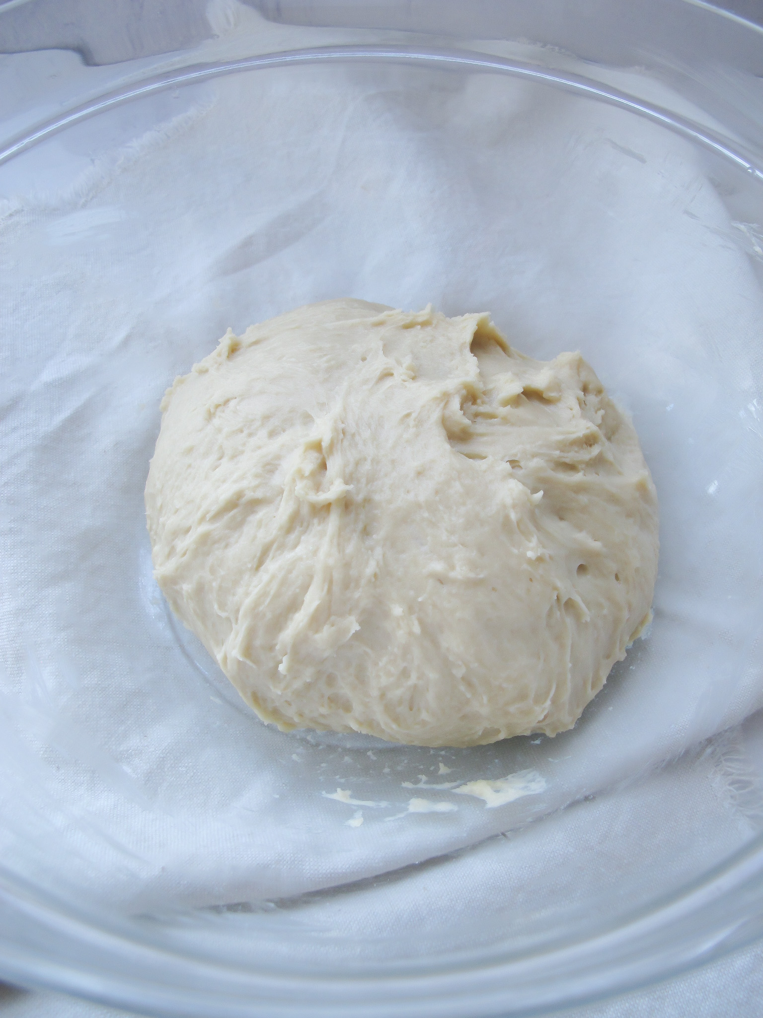 A ball of cinnamon roll dough